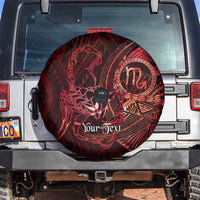 Personalised Polynesia Zodiac Scorpio Spare Tire Cover Galaxy Polynesian Pattern Chest Tattoo Style LT14 Red - Polynesian Pride