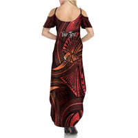 Personalised Polynesia Zodiac Scorpio Summer Maxi Dress Galaxy Polynesian Pattern Chest Tattoo Style LT14 - Polynesian Pride