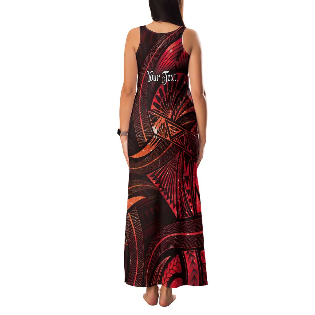 Personalised Polynesia Zodiac Scorpio Tank Maxi Dress Galaxy Polynesian Pattern Chest Tattoo Style