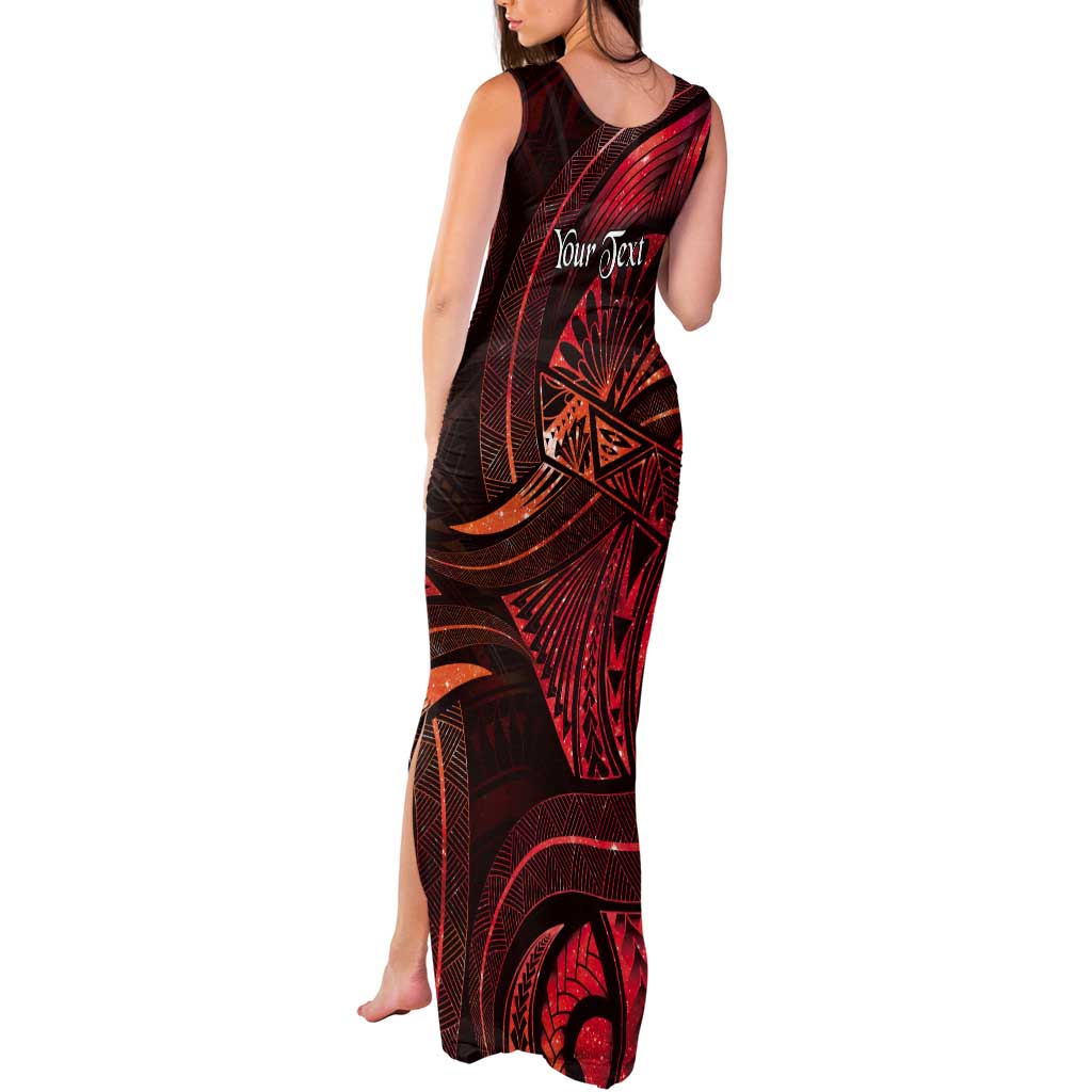 Personalised Polynesia Zodiac Scorpio Tank Maxi Dress Galaxy Polynesian Pattern Chest Tattoo Style