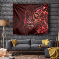 Personalised Polynesia Zodiac Scorpio Tapestry Galaxy Polynesian Pattern Chest Tattoo Style LT14 Red - Polynesian Pride