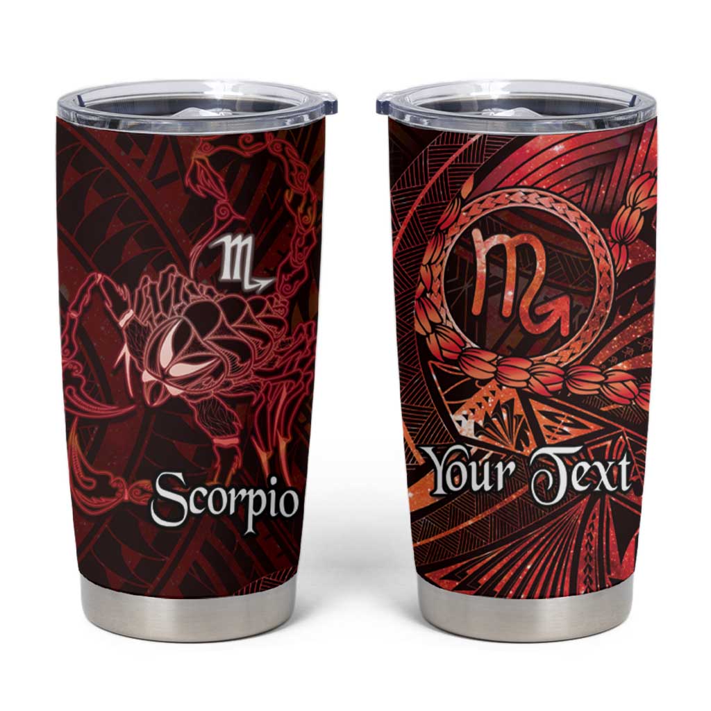 Personalised Polynesia Zodiac Scorpio Tumbler Cup Galaxy Polynesian Pattern Chest Tattoo Style LT14 Red - Polynesian Pride