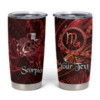 Personalised Polynesia Zodiac Scorpio Tumbler Cup Galaxy Polynesian Pattern Chest Tattoo Style LT14 Red - Polynesian Pride