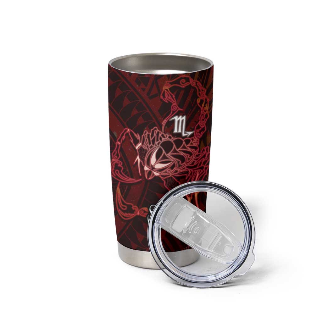Personalised Polynesia Zodiac Scorpio Tumbler Cup Galaxy Polynesian Pattern Chest Tattoo Style LT14 - Polynesian Pride