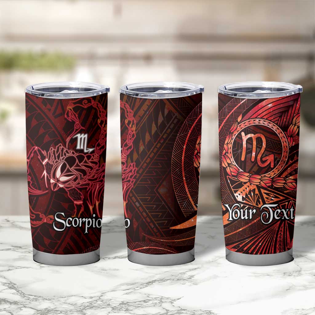 Personalised Polynesia Zodiac Scorpio Tumbler Cup Galaxy Polynesian Pattern Chest Tattoo Style LT14 - Polynesian Pride