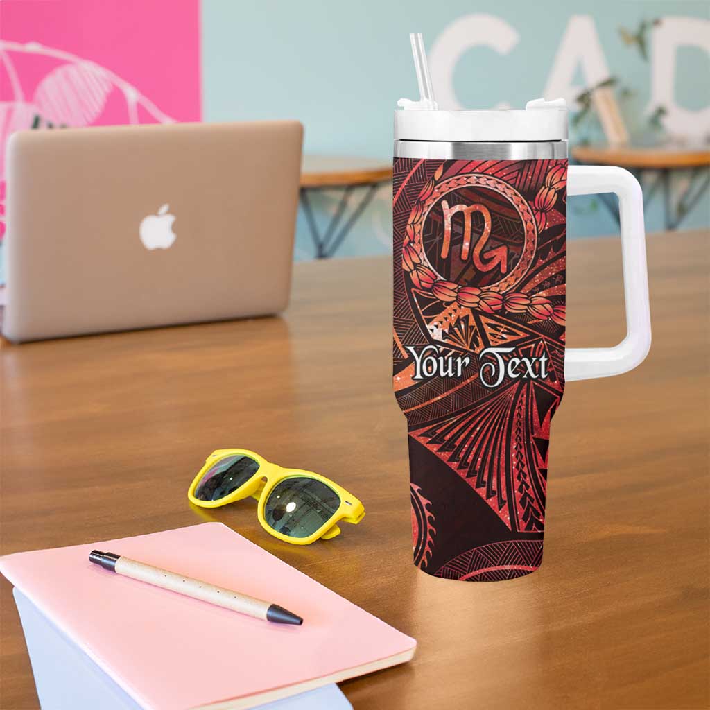 Personalised Polynesia Zodiac Scorpio Tumbler With Handle Galaxy Polynesian Pattern Chest Tattoo Style LT14 - Polynesian Pride