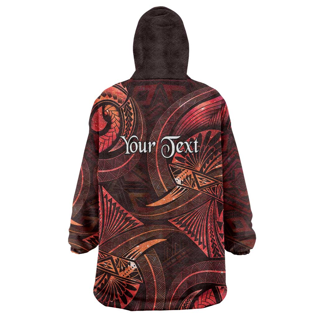Personalised Polynesia Zodiac Scorpio Wearable Blanket Hoodie Galaxy Polynesian Pattern Chest Tattoo Style LT14 - Polynesian Pride