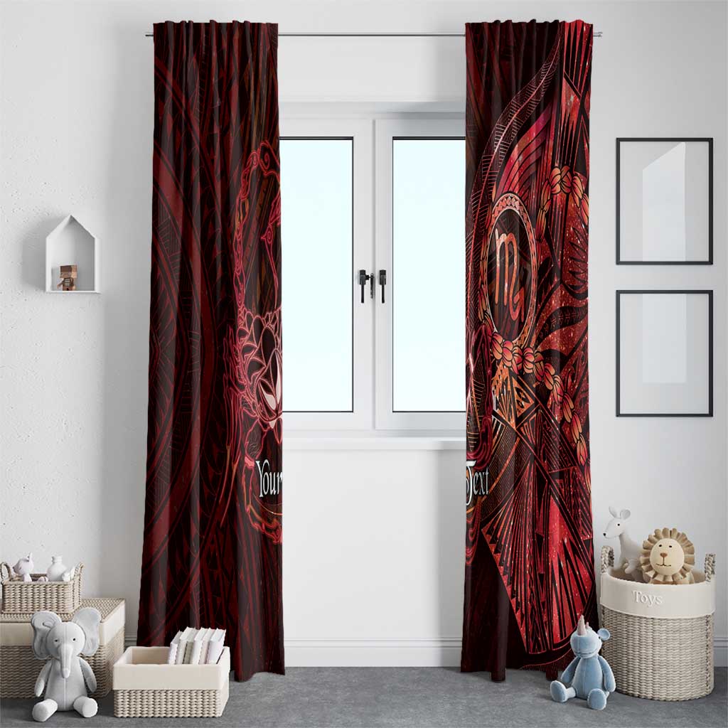 Personalised Polynesia Zodiac Scorpio Window Curtain Galaxy Polynesian Pattern Chest Tattoo Style LT14 - Polynesian Pride