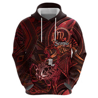 Personalised Polynesia Zodiac Scorpio Zip Hoodie Galaxy Polynesian Pattern Chest Tattoo Style LT14 - Polynesian Pride