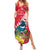 New Zealand Christmas In July Family Matching Summer Maxi Dress and Hawaiian Shirt Tui Bird With Kowhai Meri Kirihimete