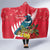 New Zealand Christmas In July Hooded Blanket Tui Bird With Kowhai Meri Kirihimete