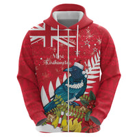New Zealand Christmas In July Hoodie Tui Bird With Kowhai Meri Kirihimete