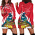 New Zealand Christmas In July Hoodie Dress Tui Bird With Kowhai Meri Kirihimete