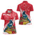 New Zealand Christmas In July Women Polo Shirt Tui Bird With Kowhai Meri Kirihimete