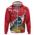 New Zealand Christmas In July Zip Hoodie Tui Bird With Kowhai Meri Kirihimete