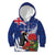 New Zealand Christmas In July Kid Hoodie Fiordland Penguin With Pohutukawa Flower LT14