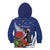 New Zealand Christmas In July Kid Hoodie Fiordland Penguin With Pohutukawa Flower LT14