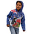 New Zealand Christmas In July Kid Hoodie Fiordland Penguin With Pohutukawa Flower LT14