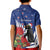 New Zealand Christmas In July Kid Polo Shirt Fiordland Penguin With Pohutukawa Flower