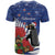 New Zealand Christmas In July T Shirt Fiordland Penguin With Pohutukawa Flower