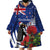 New Zealand Christmas In July Wearable Blanket Hoodie Fiordland Penguin With Pohutukawa Flower