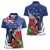 New Zealand Christmas In July Women Polo Shirt Fiordland Penguin With Pohutukawa Flower