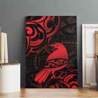 New Zealand Tui Bird Canvas Wall Art Aotearoa Maori Pattern - Red LT14 - Polynesian Pride