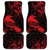 New Zealand Tui Bird Car Mats Aotearoa Maori Pattern - Red LT14 - Polynesian Pride