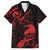 New Zealand Tui Bird Family Matching Off Shoulder Maxi Dress and Hawaiian Shirt Aotearoa Maori Pattern - Red