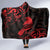 New Zealand Tui Bird Hooded Blanket Aotearoa Maori Pattern - Red