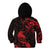 New Zealand Tui Bird Kid Hoodie Aotearoa Maori Pattern - Red LT14