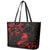 New Zealand Tui Bird Leather Tote Bag Aotearoa Maori Pattern - Red