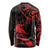 New Zealand Tui Bird Long Sleeve Shirt Aotearoa Maori Pattern - Red