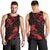 New Zealand Tui Bird Men Tank Top Aotearoa Maori Pattern - Red