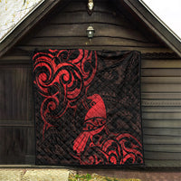 New Zealand Tui Bird Quilt Aotearoa Maori Pattern - Red