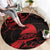 New Zealand Tui Bird Round Carpet Aotearoa Maori Pattern - Red