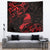 New Zealand Tui Bird Tapestry Aotearoa Maori Pattern - Red