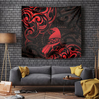 New Zealand Tui Bird Tapestry Aotearoa Maori Pattern - Red LT14 - Polynesian Pride