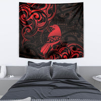 New Zealand Tui Bird Tapestry Aotearoa Maori Pattern - Red LT14 - Polynesian Pride