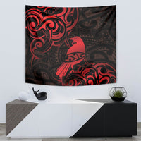 New Zealand Tui Bird Tapestry Aotearoa Maori Pattern - Red LT14 - Polynesian Pride