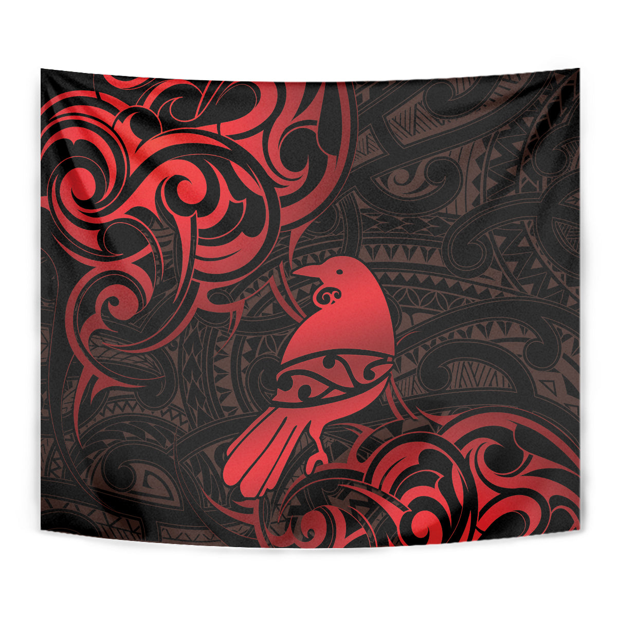 New Zealand Tui Bird Tapestry Aotearoa Maori Pattern - Red LT14 - Polynesian Pride