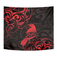 New Zealand Tui Bird Tapestry Aotearoa Maori Pattern - Red LT14 - Polynesian Pride