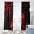 New Zealand Tui Bird Window Curtain Aotearoa Maori Pattern - Red