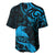 New Zealand Tui Bird Baseball Jersey Aotearoa Maori Pattern - Blue