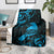 New Zealand Tui Bird Blanket Aotearoa Maori Pattern - Blue