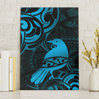 New Zealand Tui Bird Canvas Wall Art Aotearoa Maori Pattern - Blue LT14 Without Frame Blue - Polynesian Pride