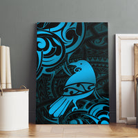 New Zealand Tui Bird Canvas Wall Art Aotearoa Maori Pattern - Blue LT14 - Polynesian Pride