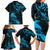 New Zealand Tui Bird Family Matching Long Sleeve Bodycon Dress and Hawaiian Shirt Aotearoa Maori Pattern - Blue