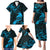 New Zealand Tui Bird Family Matching Puletasi and Hawaiian Shirt Aotearoa Maori Pattern - Blue