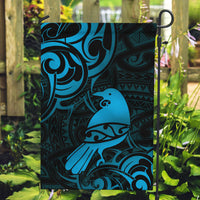 New Zealand Tui Bird Garden Flag Aotearoa Maori Pattern - Blue LT14 Garden Flag Blue - Polynesian Pride